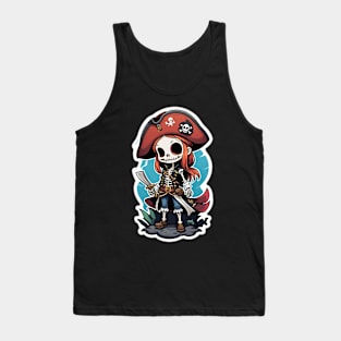 Pirate Skeleton Girl 2 Tank Top